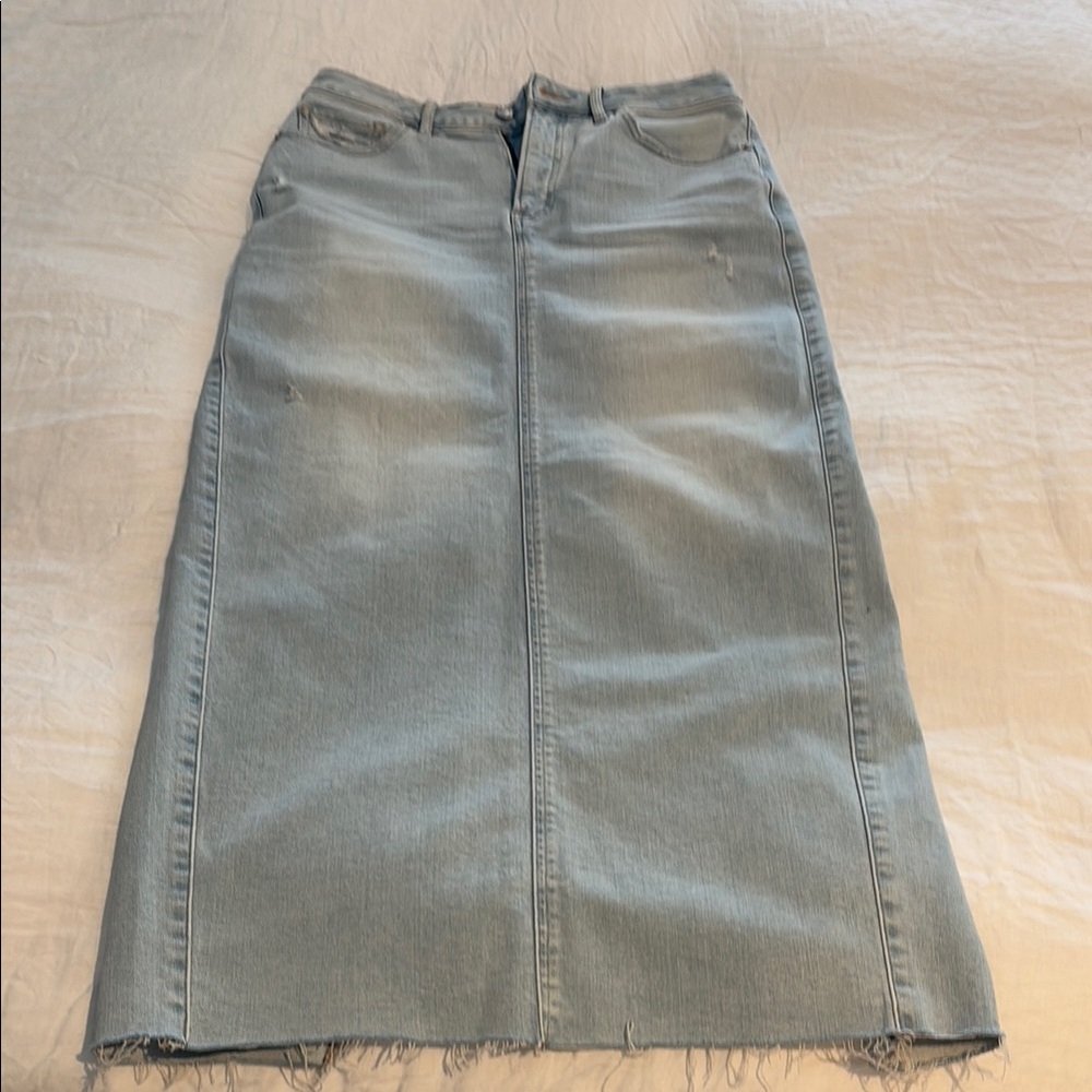 Express Blue Midi Pencil Skirt Casual